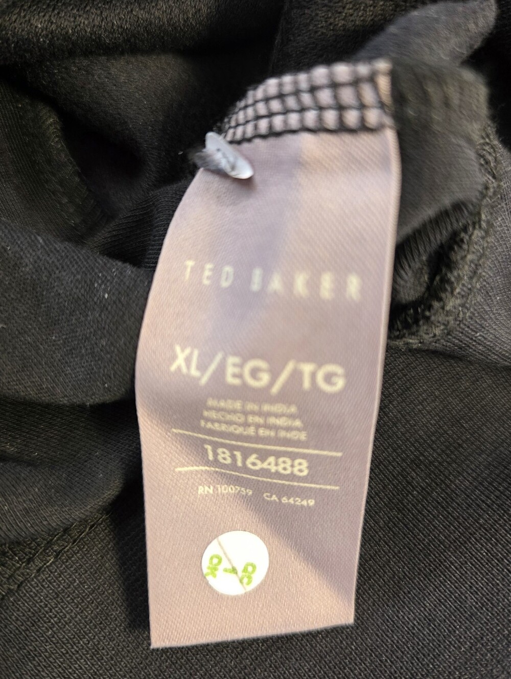 Ted Baker Men's XL Black Quarter Zip Pullover Cotton Blend Stretch Sweater - Picture 9 of 10